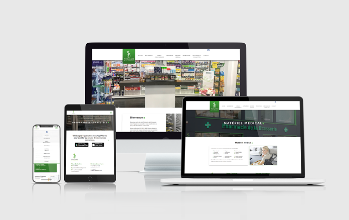 Création d'une site web professionnel pour la Pharmacie de la Brasserie